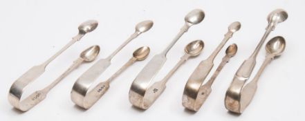 A pair of William IV provincial silver sugar tongs, maker William Woodman, Exeter, 1830: initialled,