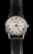 A gentleman's 'Asprey Automatic' stainless steel wristwatch: the engine-turned circular dial 30mm