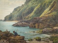 John Nelson Drummond [late 19th Century]- A rocky coastal scene,