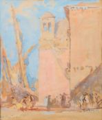 * Sir Frank Brangwyn [1867-1956]- Rue de Torre; a port scene with ship,