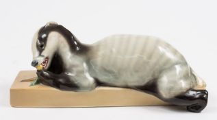 A Lenci pottery badger: modelled after the original by Felice Tosalli,