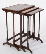 A nest of three mahogany rectangular occasional tables:,