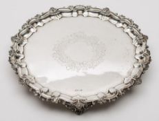 An Edward VII silver salver, maker Walker & Hall, Sheffield,