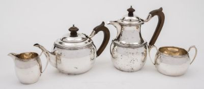 A George V silver four-piece tea service, maker Elkington & Co, Birmingham,
