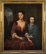 Manner of Thomas Hudson [18th Century]- A portrait of Lady Pendarves and her son,