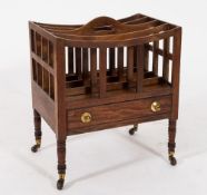 An early 19th century mahogany and inlaid four division canterbury:,