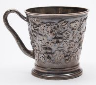 A Victorian silver christening mug, maker George Ivory, London, 1849: initialled and dated,