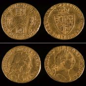 A George III (1760-1820) gold half sovereign: dated 1777 and another dated 1788, (2).