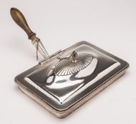 A George III silver chafing dish and cover, maker John Emes, London, 1803: of rectangular outline,