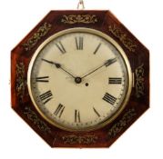 A Regency mahogany wall clock: the eight-day duration,