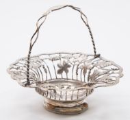 A Victorian silver swing handled basket, maker William Robert Smily, London,
