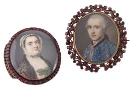 Samuel Cotes [1734-1818]- A miniature portrait of a gentleman:,