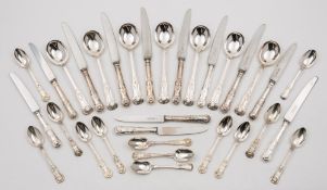 A mixed collection of Kings pattern silver flatware,