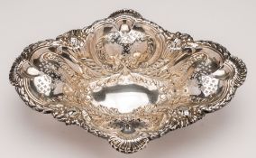 A Victorian silver dish, maker Atkin Brothers, Sheffield,