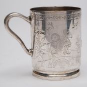 A Victorian silver christening mug,maker Thomas Bradbury & Sons, London,