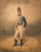 Richard Dighton [1795-1880]- [Captain] J Jenkins in the uniform of a Hussar:- signed and dated R.