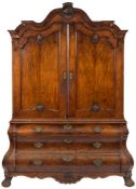 An 18th Century Dutch walnut armoire:,