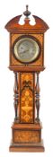 A walnut and marquetry dwarf longcase clock: the eight-day duration timepiece movement having a