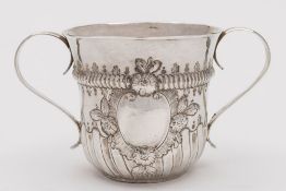 A George III twin handled cup, maker W C ? possibly William Cripps, London,