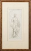 George Richmond R.A. [1809-1896]- A Warrior; a study:- pencil drawing 21 x 9cm. * Provenance.