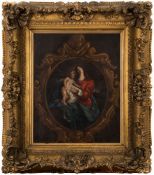 Follower of Bartolome Esteban Murillo [17/18th Century]- Madonna and Child with cartouche