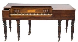 Goudling D'Almaine & Co, Soho Square, London - A Regency mahogany and inlaid square piano:,