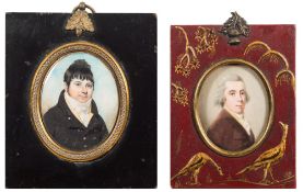Circle of Walter Stephens Lethbridge [1771-1831]- A miniature portrait of a gentleman,