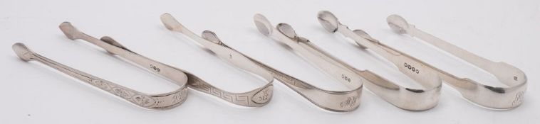 A pair of George II silver sugar tongs, maker Peter, Ann & William Bateman, London,