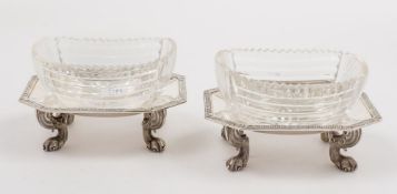 A pair of George V silver sweetmeat stands, maker Pairpoint Brothers, London,