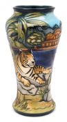 A Moorcroft pottery vase: tubelined in the Ranthambore pattern after the original by Sian Leper