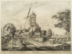 After C Jansz Visscher and E I Van de Velde- Aestas [Summer], plate 2:- etching, plate size 27.