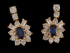 A pair of 18ct gold,
