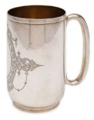 A Victorian provincial silver mug, maker Josiah Williams & Co, Exeter,