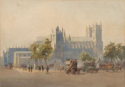 Richard Henry Wright [1857-1930]- Westminster Abbey and St Margaret's:- signed and dated R H Wright