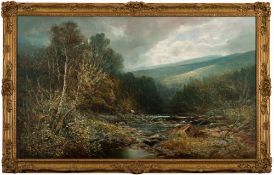 William Widgery [1822-1893]- A Devonshire Valley:- signed bottom left oil on canvas 74 x 125cm.