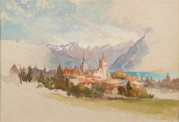 Richard Henry Wright [1857-1930]- Lake Lucerne:- a pair watercolours each 19 x 27.5cm.
