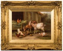 Edgar Hunt [1876-1953]- Goats, chickens,