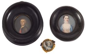 Circle of Gervase Spencer [18th Century]- A miniature portrait of a lady:, bust-length,