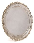 A Victorian silver salver, maker's mark worn possibly William Davenport, Birmingham,