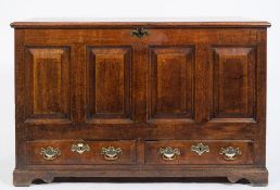 An 18th Century oak dower chest:,