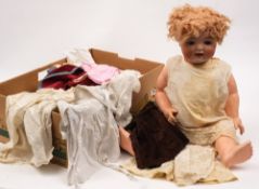 A Heubach-Koppelsdorf bisque head doll: impressed Heubach-Koppelelsdorf 342.12.