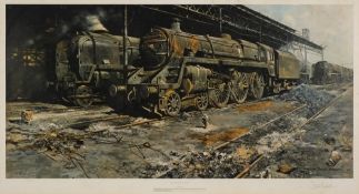 After David Shepherd (1931-) - 'Nine Elms, The Last Hours':, signed limited edition print,