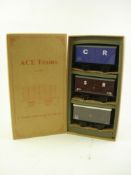 An Ace Trains 'Vintage Style Gauge O Van Set 3':, in original box, CR blue,