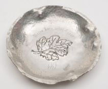 A WWII aluminum trench art bowl for the 10th SS Panzer Division Frundsberg:,