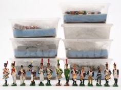 A collection of handmade and hand painted Napoleonic French regimental figures:,
