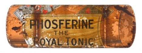 An early 20th century enamel advertising sign for 'Phosferine the Royal Tonic':,