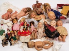 A collection of early 20th century dolls including examples by Pedigree and Rosebud:,