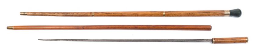 A Georgian gilt mounted sword stick:,