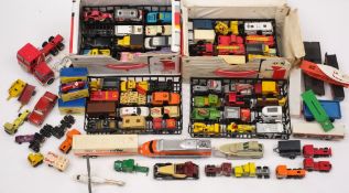 Two Matchbox Collectors cases and contents together with a collection of various loose vehicles:,