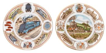 Two commemorative railwayana plates and a small collection of railway collectables: